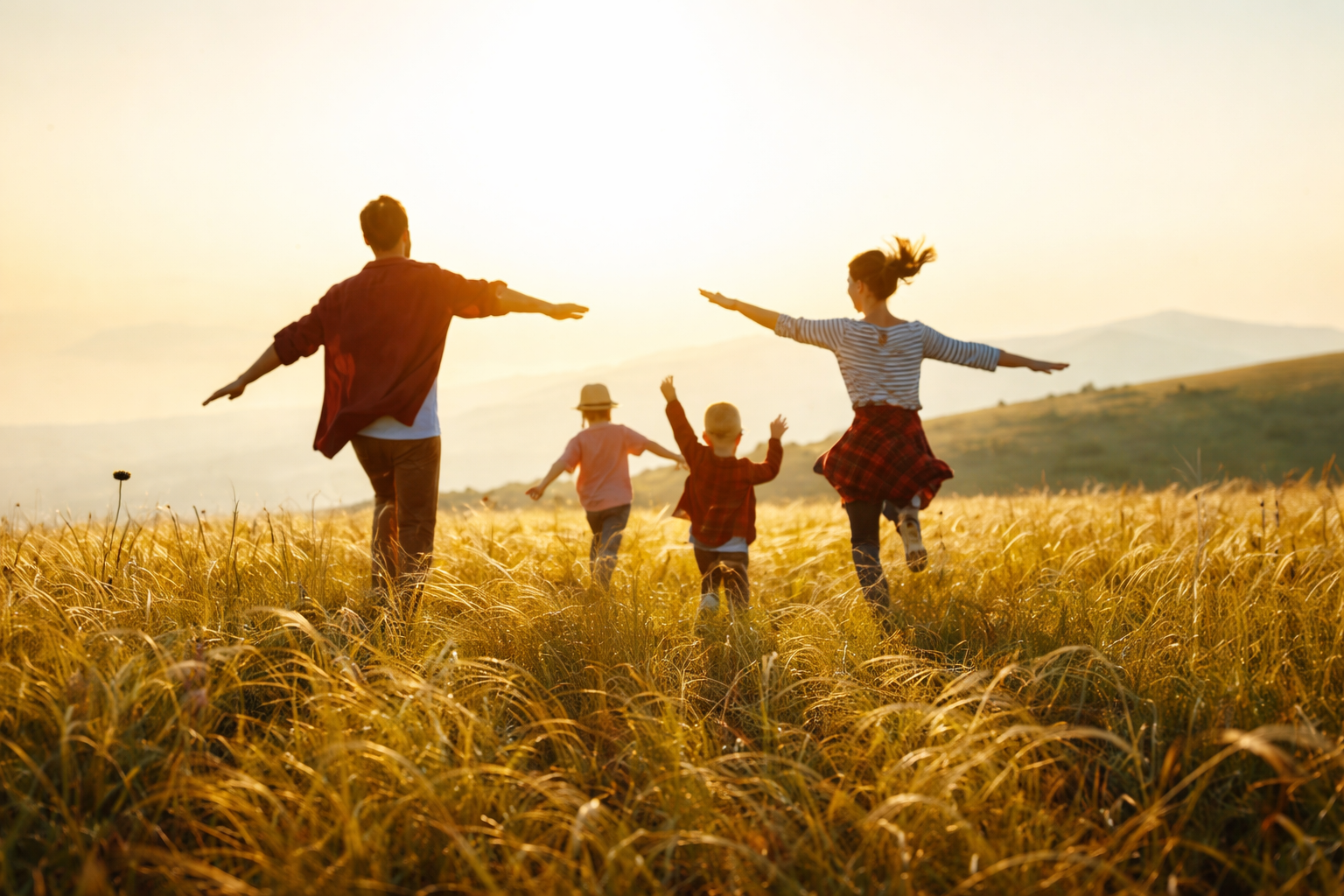 Family enjoying outdoors